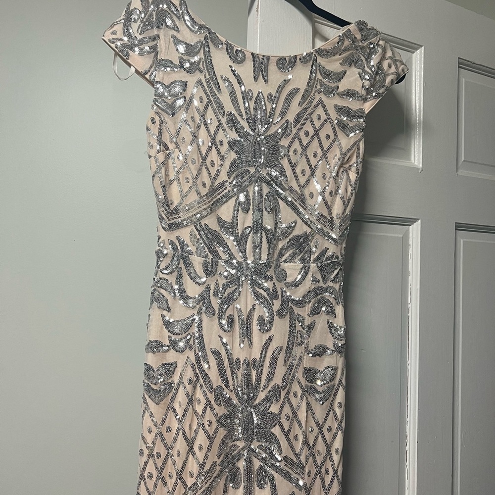 Windsor Cream and Silver Embellished Maxi Dress